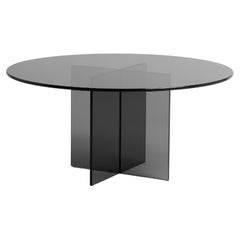 Table basse en verre fumé, fabriquée en Italie