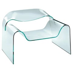 Smoked Glass Fiam Italia Ghost Glass Chair  by Cini Boeri