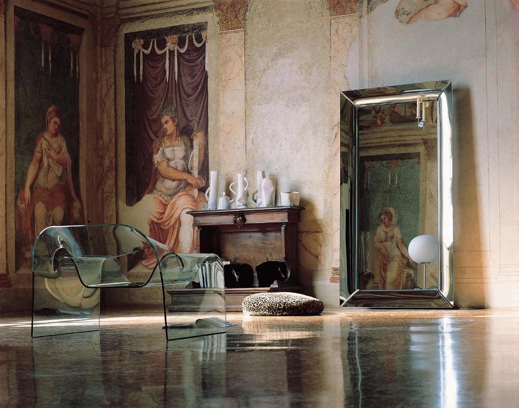 Silla de cristal ahumado Fiam Italia Ghost  por Cini Boeri Italiano en venta