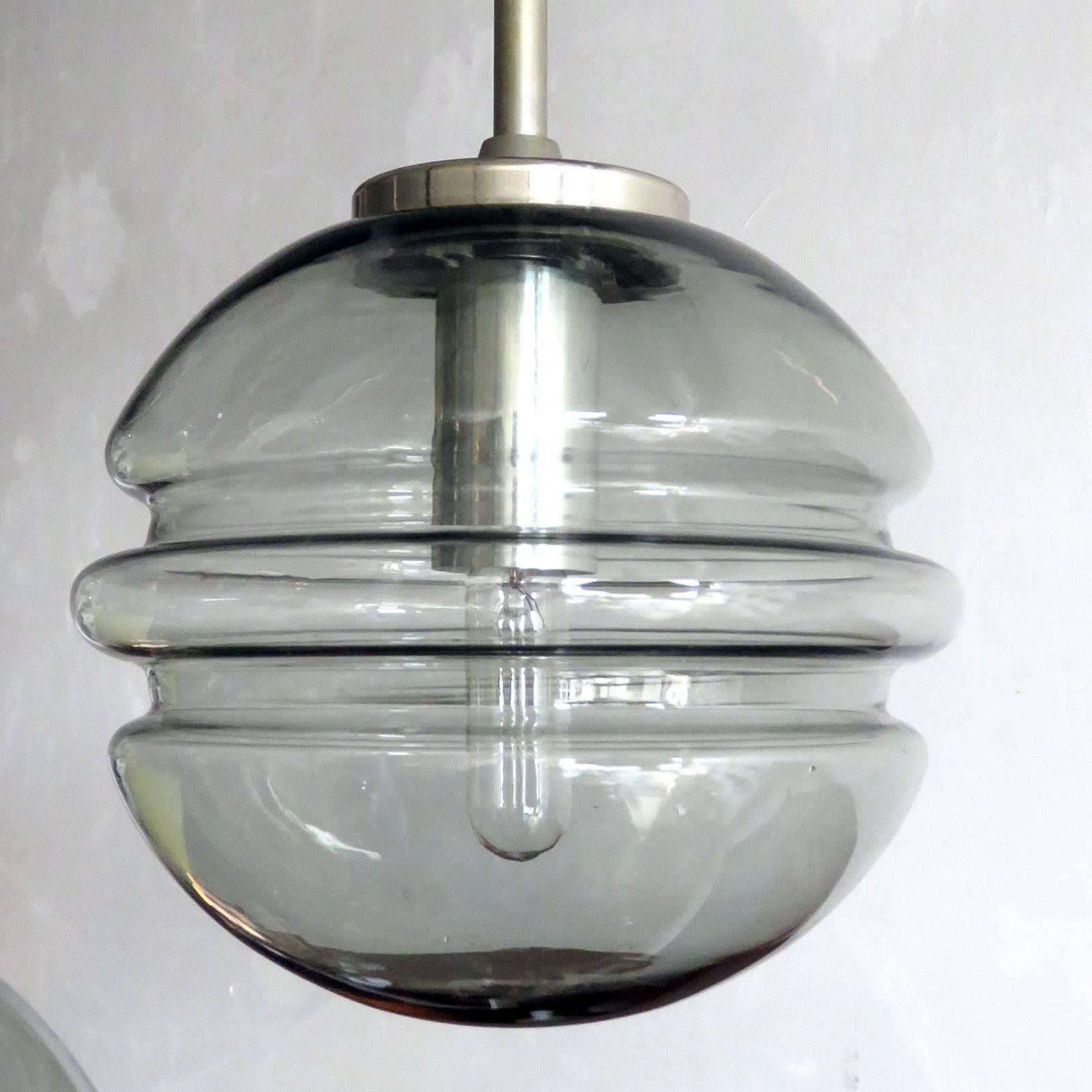 Smoked Glass Four-Globe Hanging Fixture, 1970 1