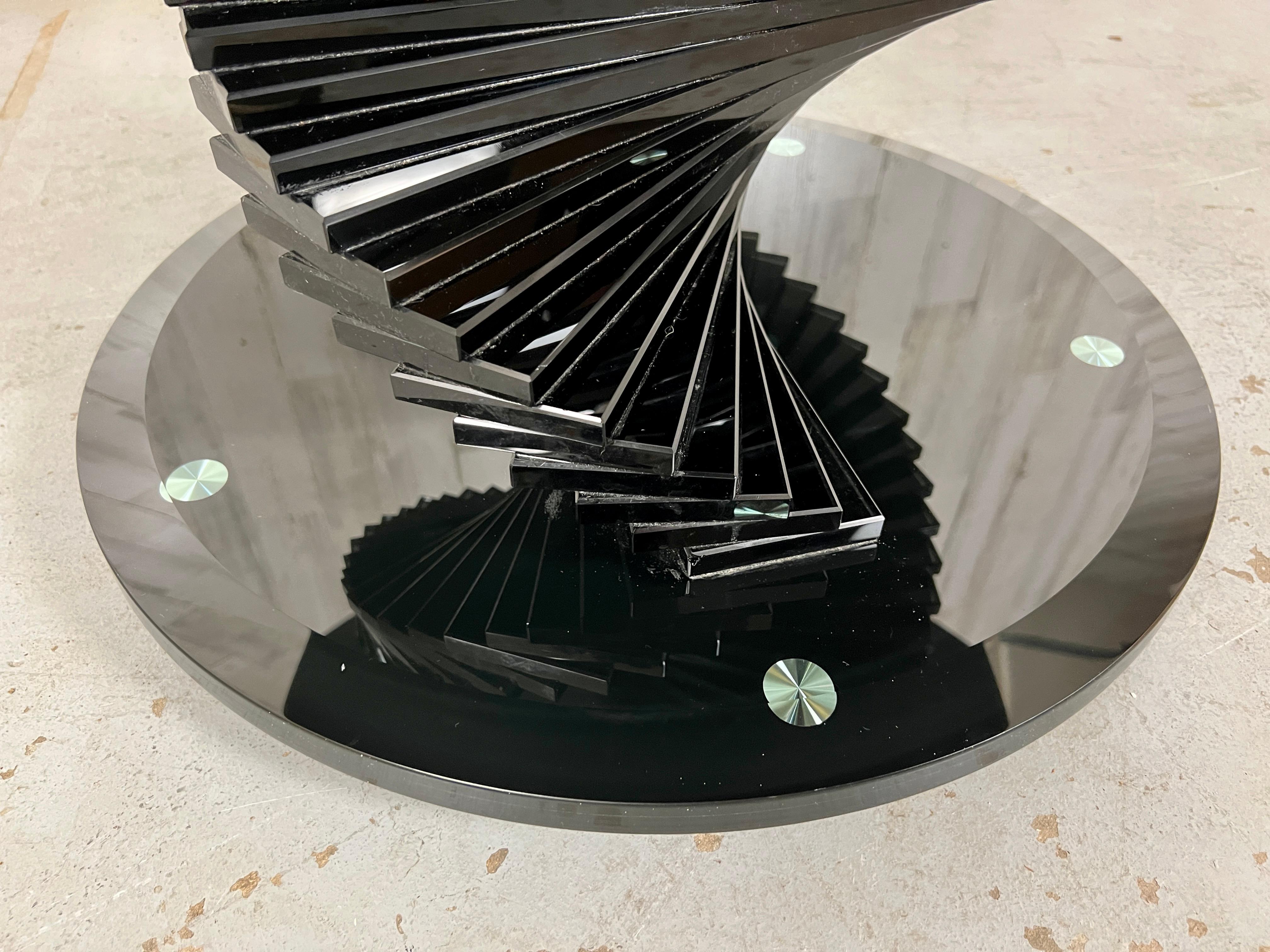 Smoked Glass Helix Spiral Dining Table For Sale 2