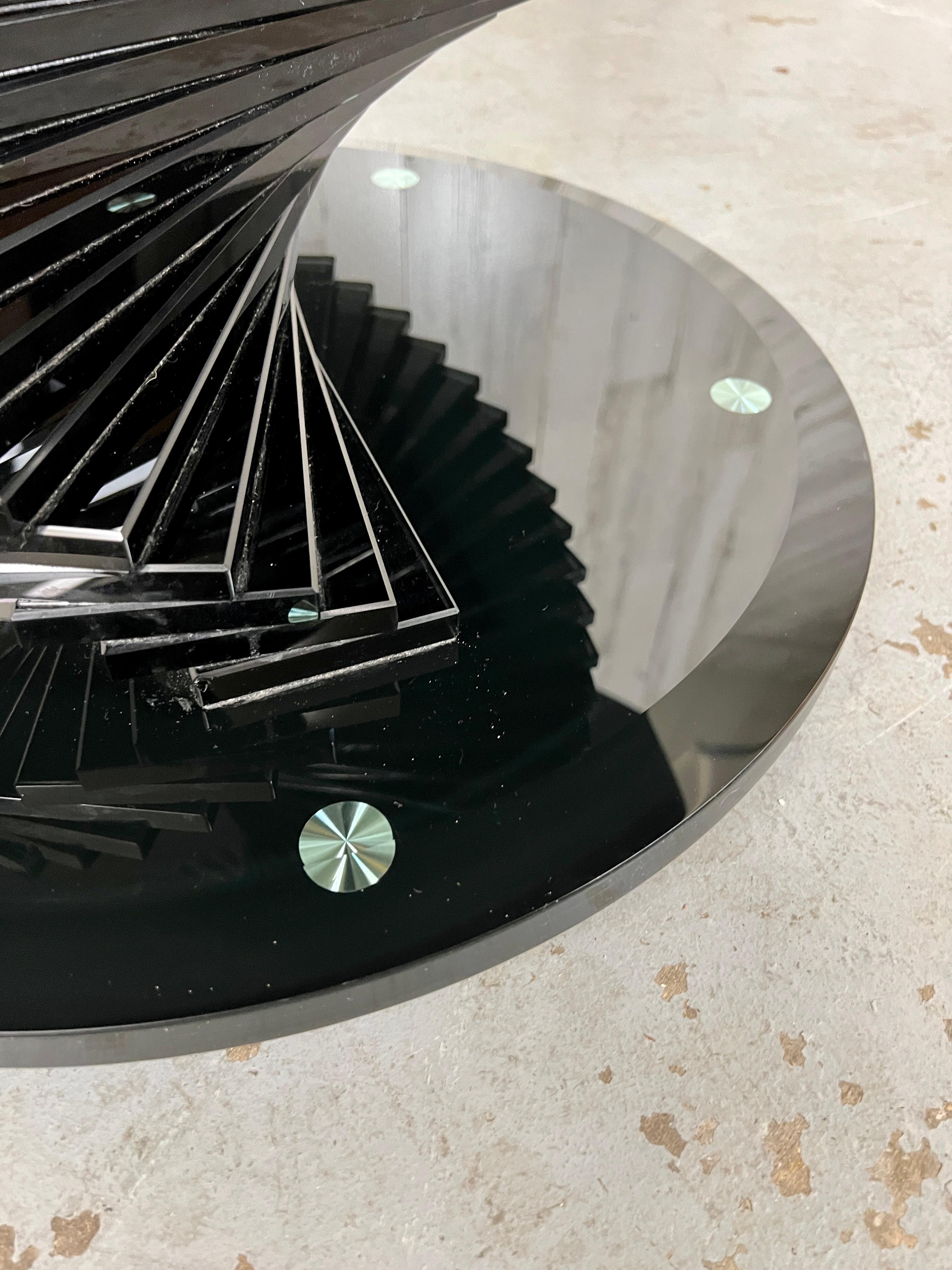 Smoked Glass Helix Spiral Dining Table For Sale 3