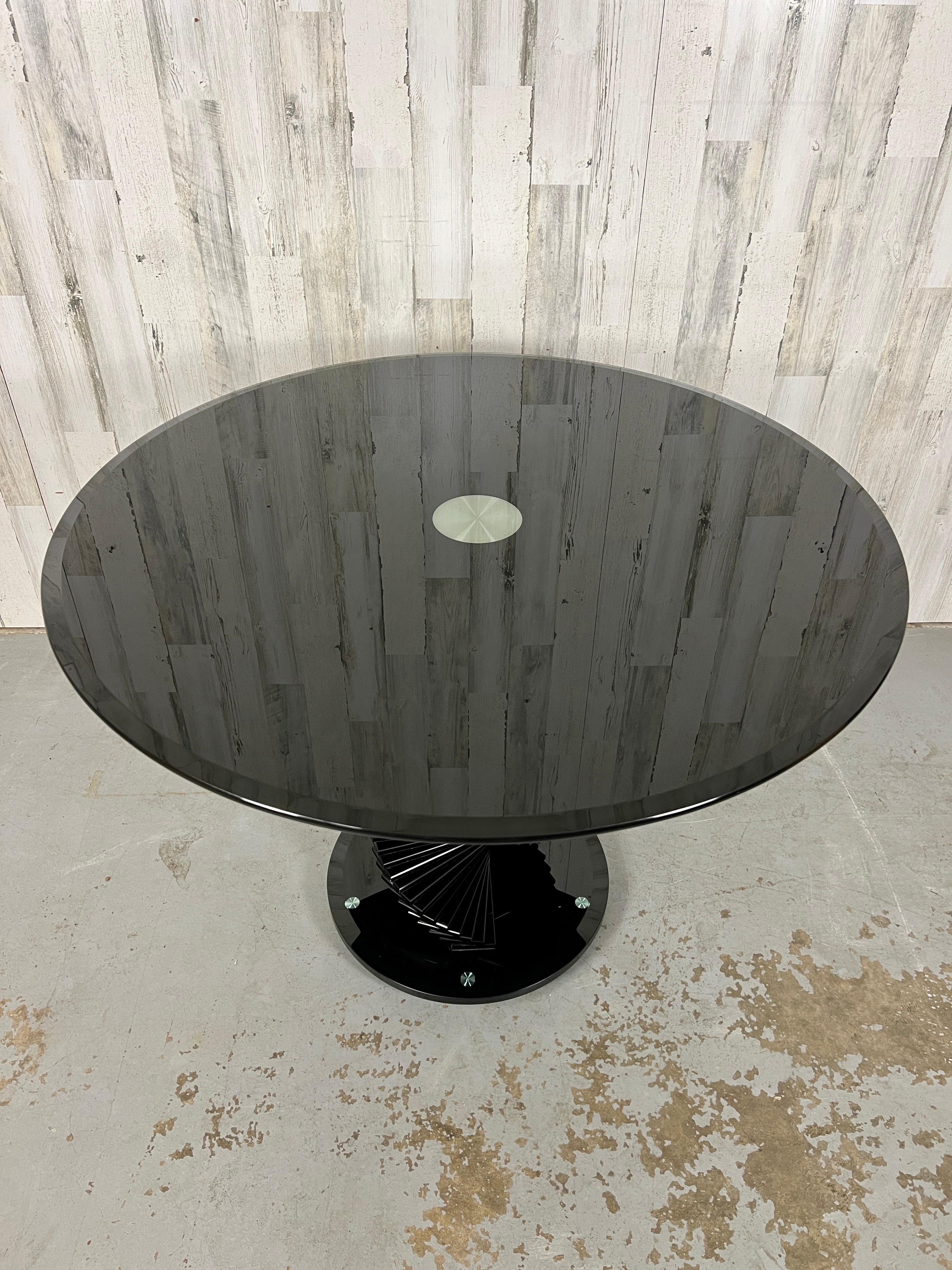 Smoked Glass Helix Spiral Dining Table For Sale 4