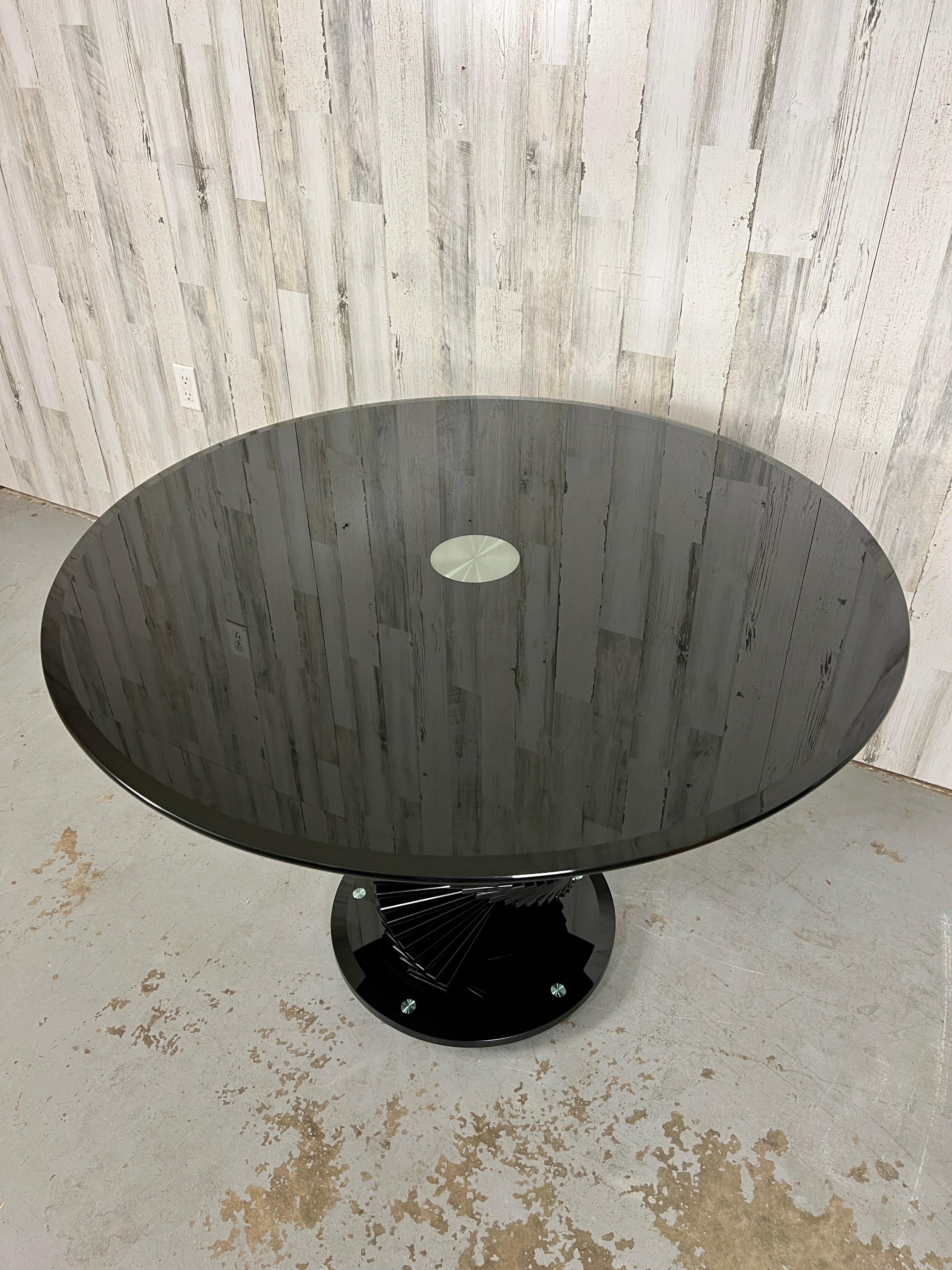 Smoked Glass Helix Spiral Dining Table For Sale 6