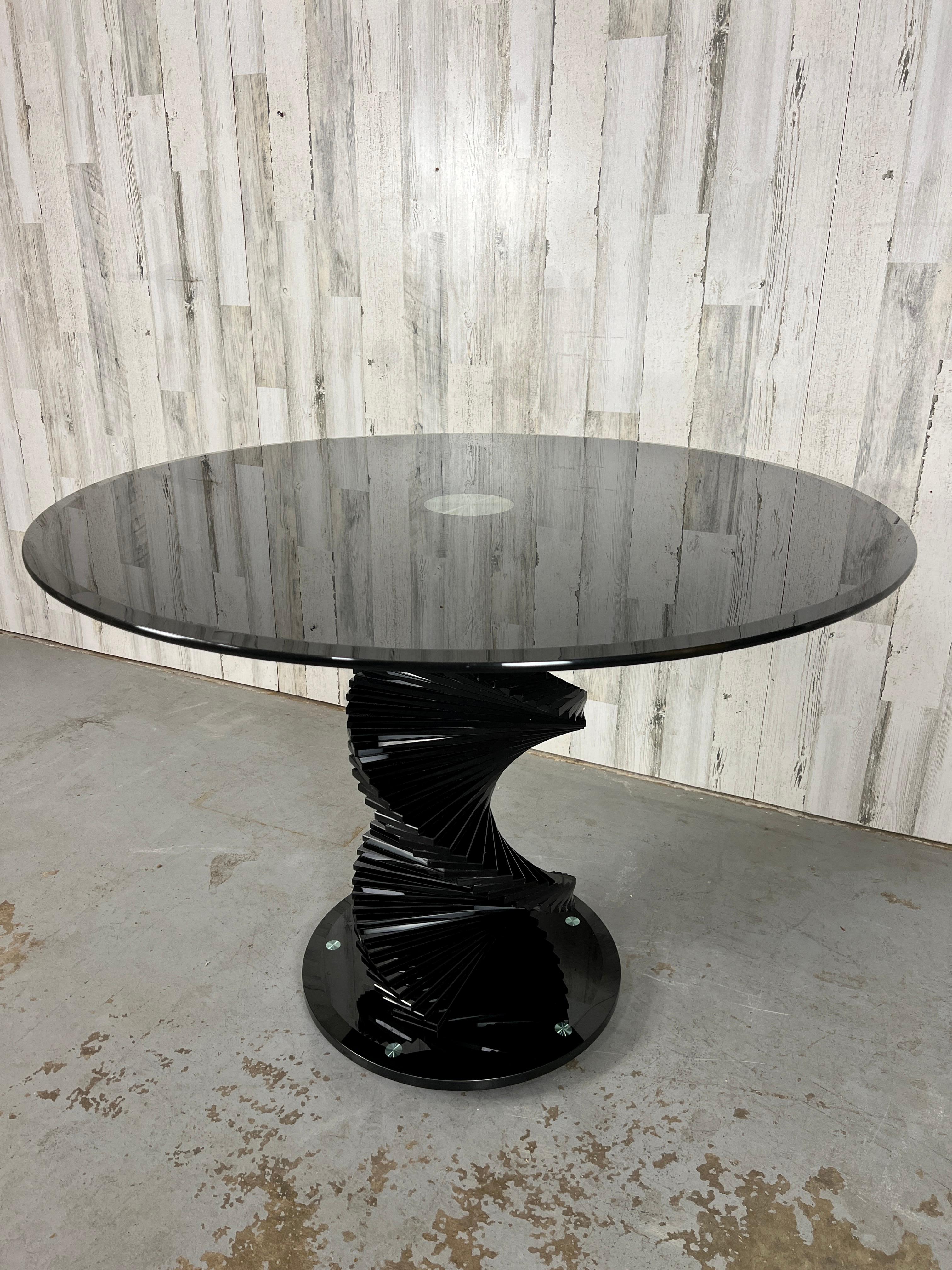 glass spiral coffee table
