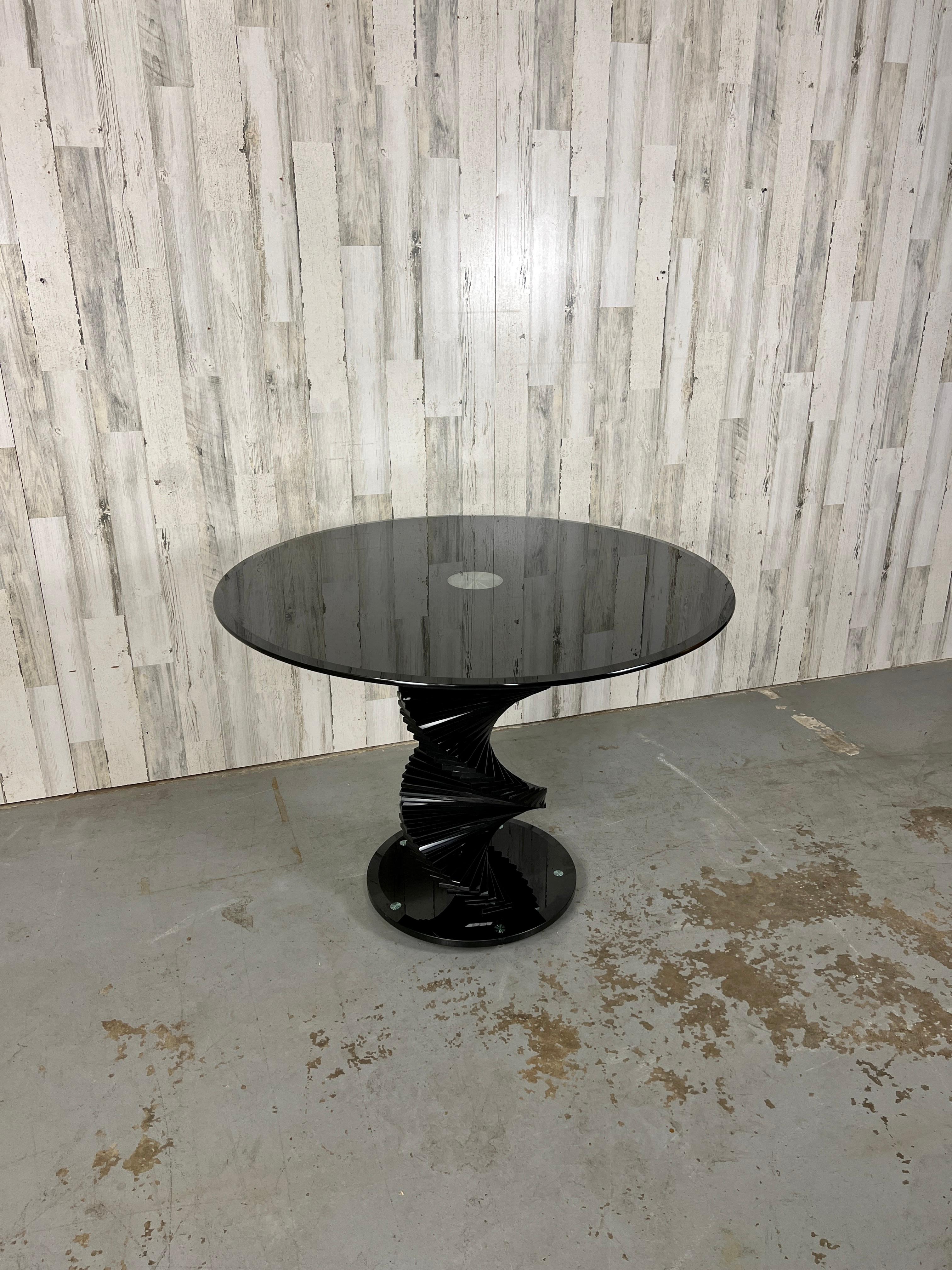 Modern Smoked Glass Helix Spiral Dining Table For Sale