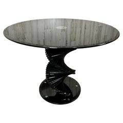 Smoked Glass Helix Spiral Dining Table