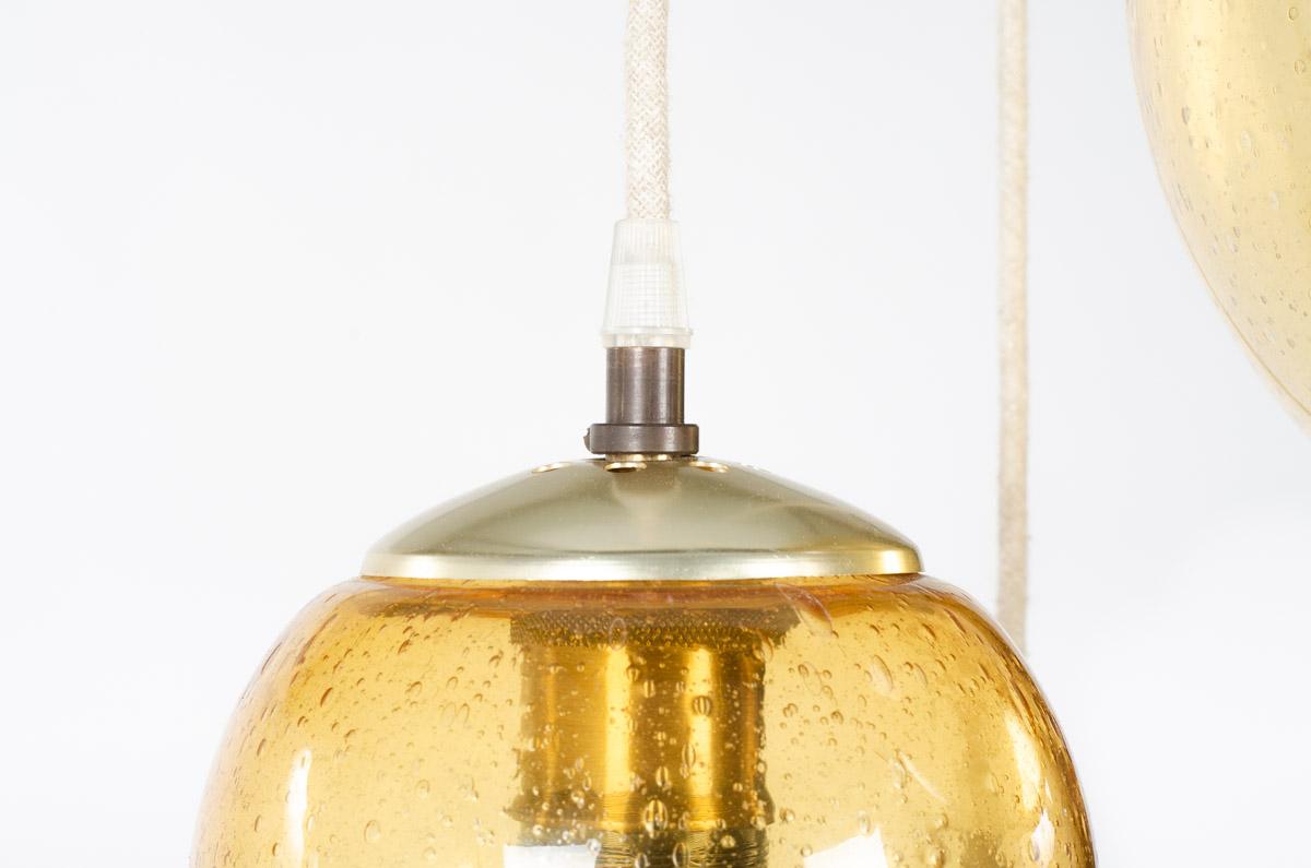 20th Century Smoked Glass Pendant Lights by Parscot, 1970 For Sale