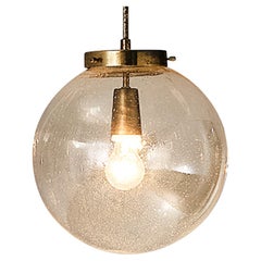 Smoked Glass Pendant with Brass Fixture