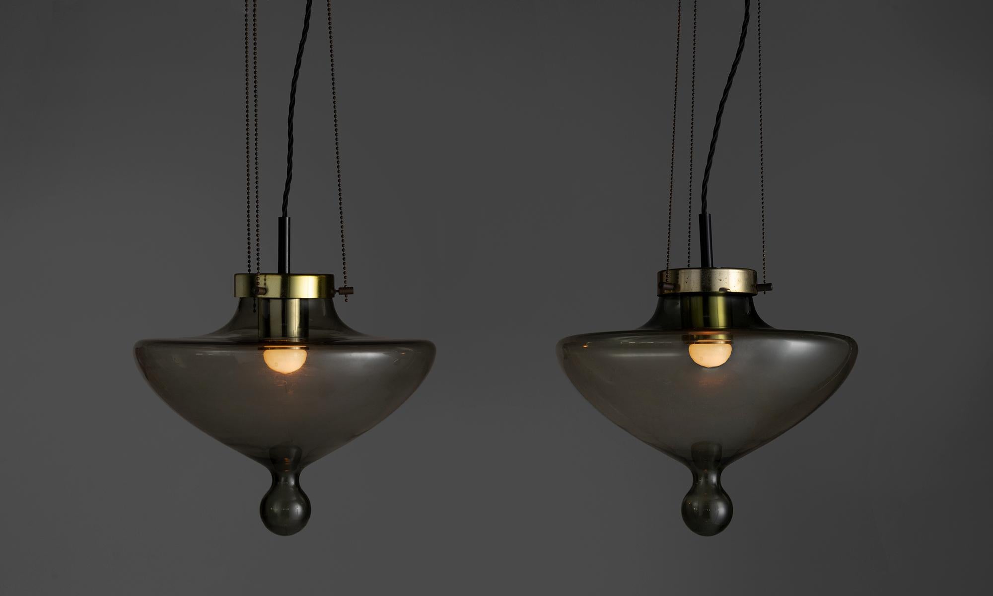Netherlands, 1970
B-1052 High Chaparral Pendants
12.5”dia x 11”h adjustable drop
Ref. L5172
$ 2,800 ea ( 2 avail )