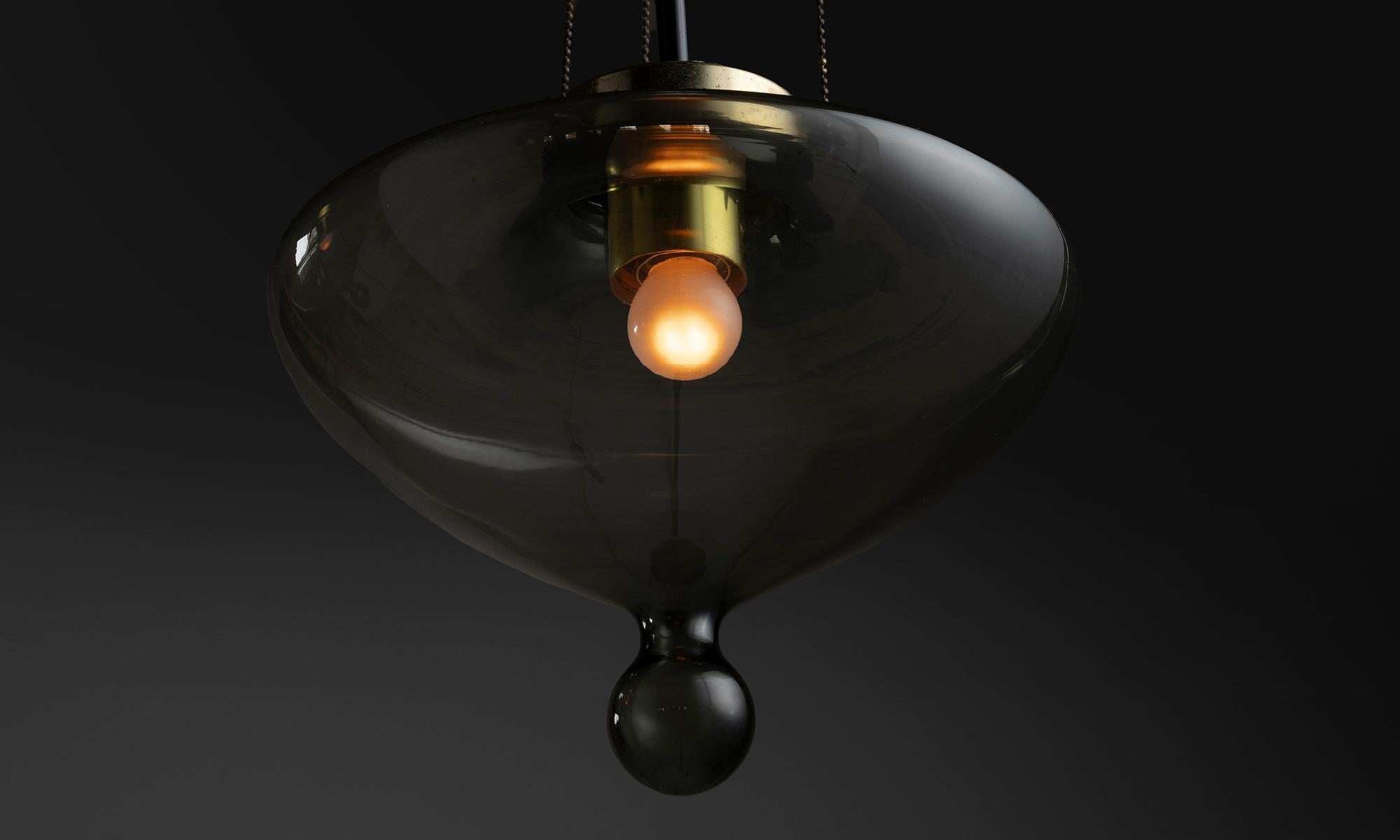 Late 20th Century Smoked Glass Pendants by RAAK, Netherlands circa 1970 For Sale