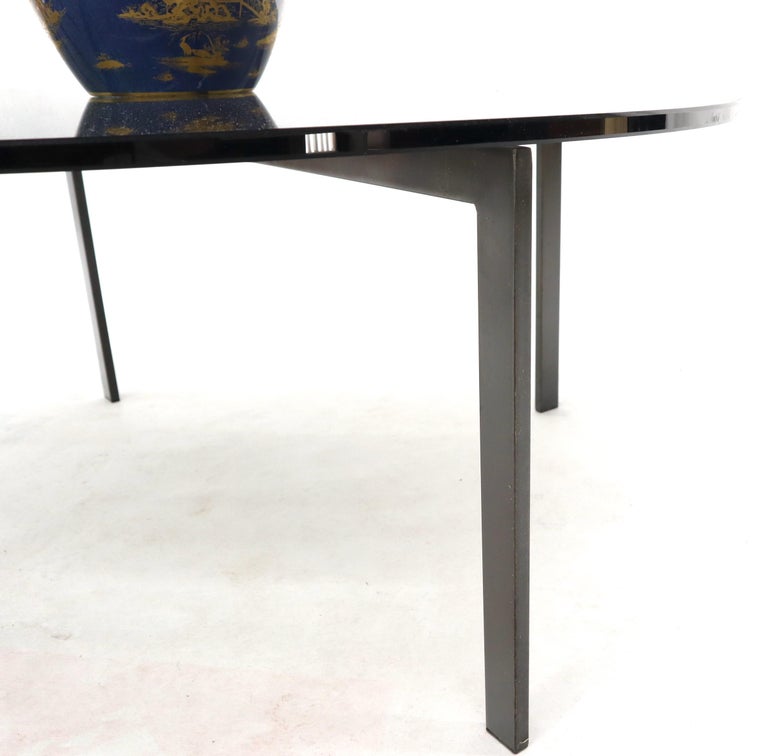 Smoked Glass Round Top X-Base Coffee Table For Sale 2