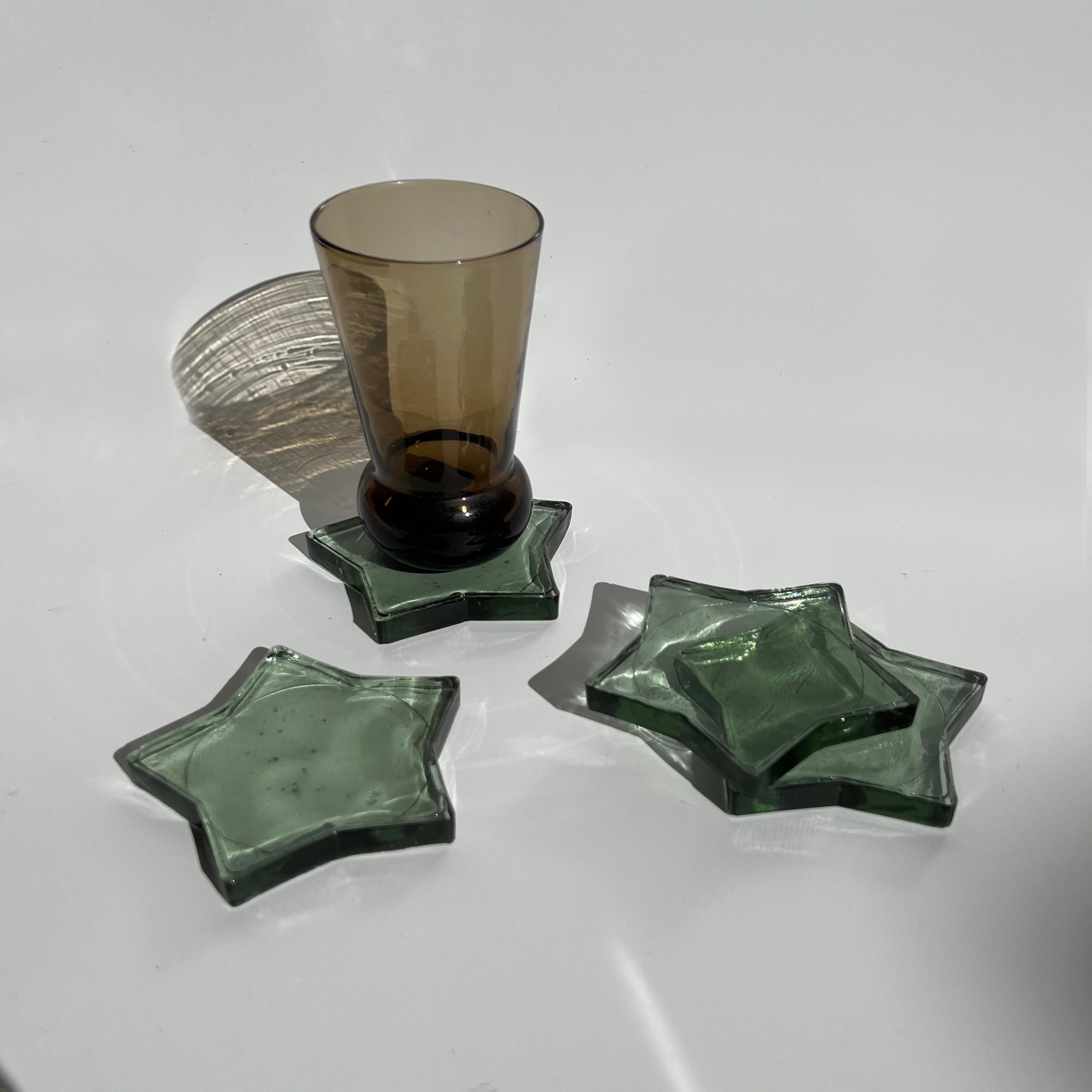 Mexican Smoked Glass Star Coasters