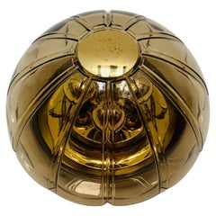Lampadario Sunburst in vetro fumé di Glashütte Limburg