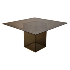 Table en verre fumé 1970
