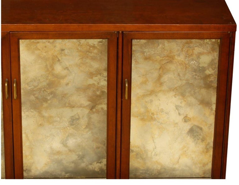 Unknown Smoked Glass Three-Door Credenza For Sale
