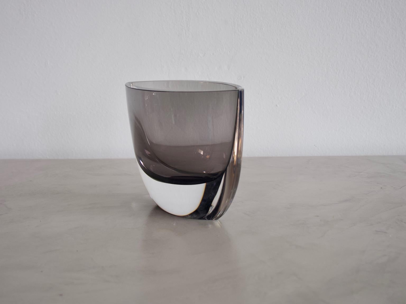 Swedish Smoked Glass Vase by Christian von Sydow for Kosta Boda For Sale