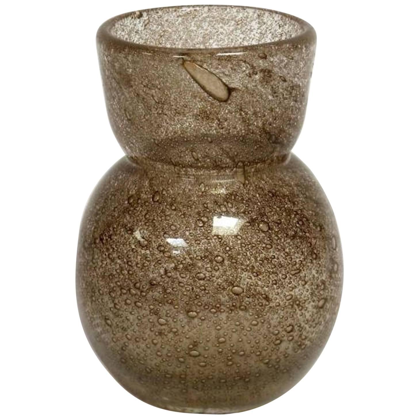 Smoked Glass Vase by Henri Navarre, circa 1935 For Sale at 1stDibs