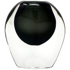 Smoked Glass Vase by Nils Landberg for Orrefors