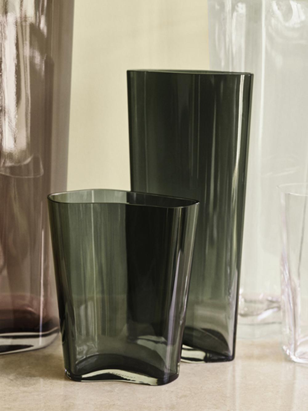 Scandinavian Modern Collect Smoked Glass Vase SC35 Design by Space Copenhagen for & Tradition For Sale