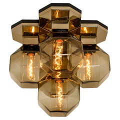Smoked Glass Wall or Ceiling Lamp by Motoko Ishii for Staff, 1970s