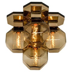 Retro Smoked Glass Wall or Ceiling Lamp by Motoko Ishii for Staff, 1970s