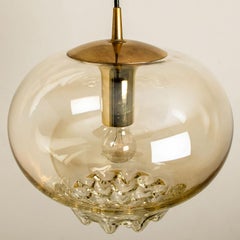 Rauchgoldene/braune Pendelleuchten von Peill & Putzler, 1960er Jahre