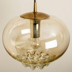 Rauchgoldene/braune Pendelleuchten von Peill & Putzler, 1960er Jahre