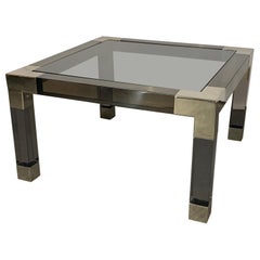 Smoked Lucite and Chrome Coffee Table by Jonathan Adler