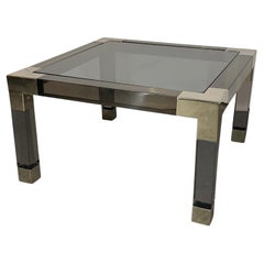 Smoked Lucite and Chrome Coffee Table by Jonathan Adler