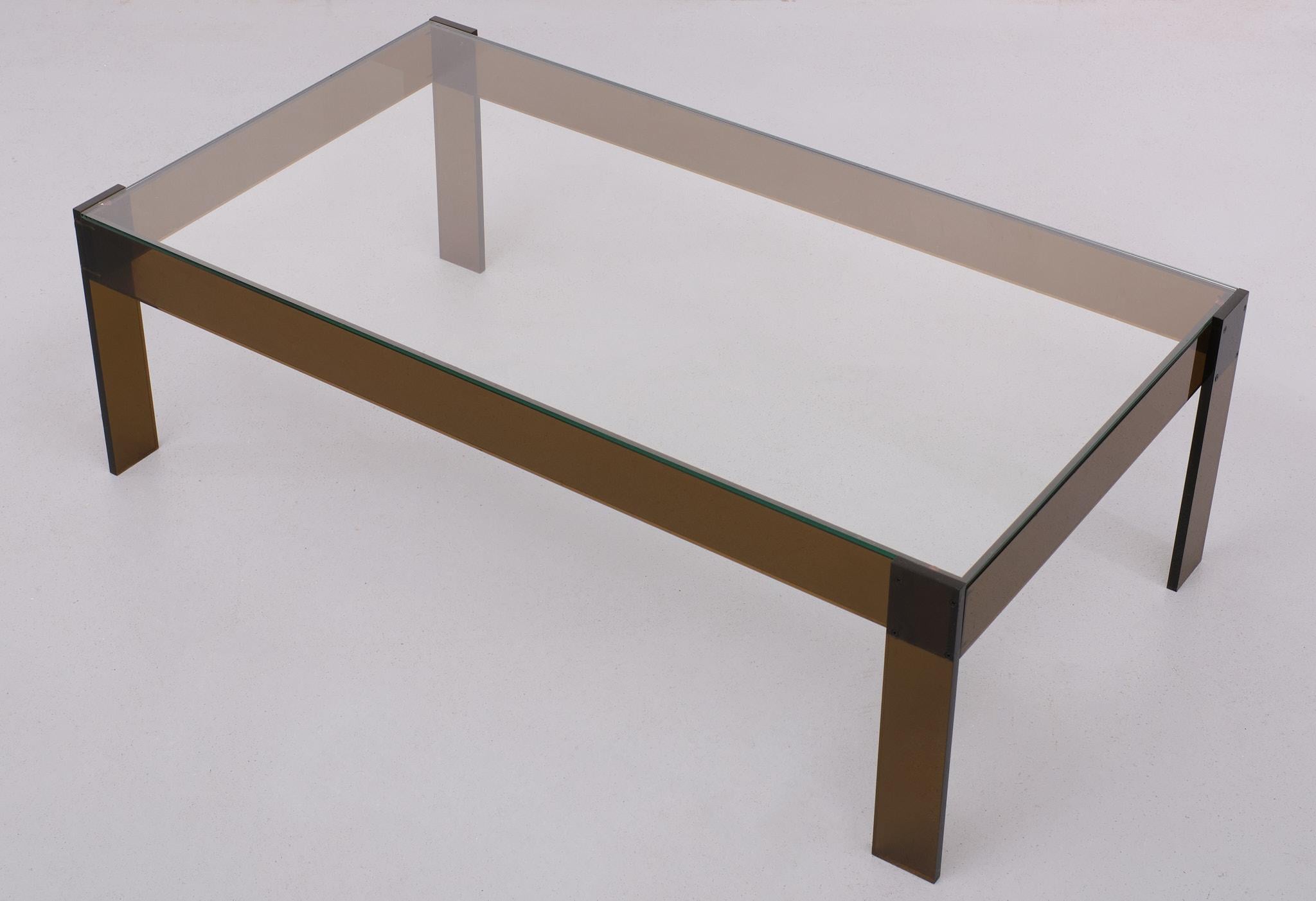 Smoked Lucite coffee table Space Ace  France 1970s  For Sale 2
