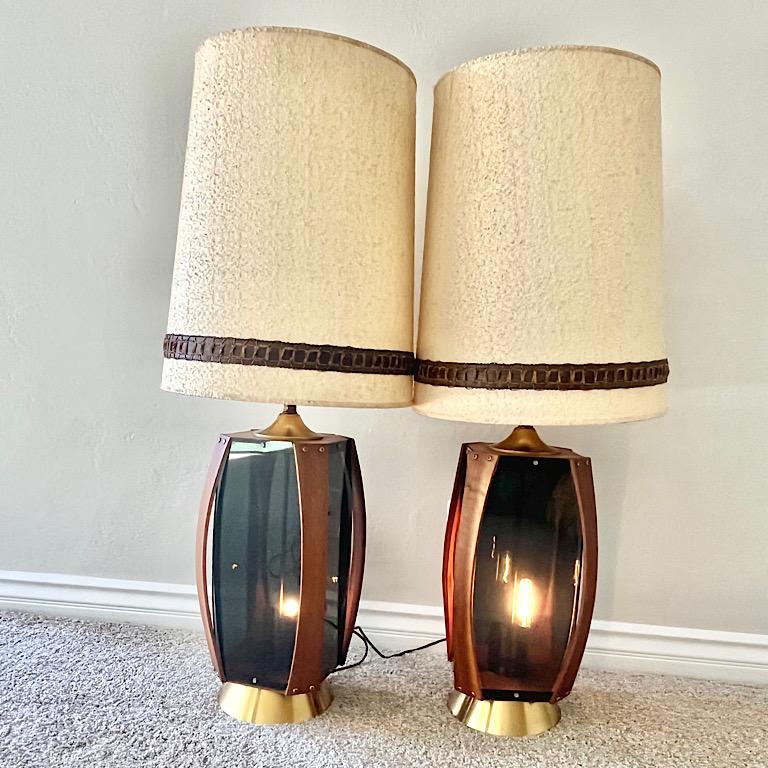 Other Smoked Lucite Lamp /Pair For Sale