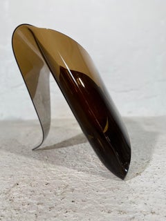 Smoked Lucite Magazine Rack Michel Dumas France 1970s.