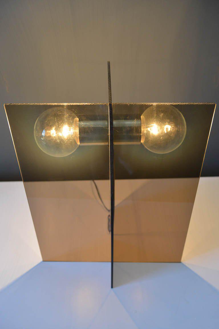 American Smoked Lucite Table Lamp in the Style of George Kovacs, circa 1970