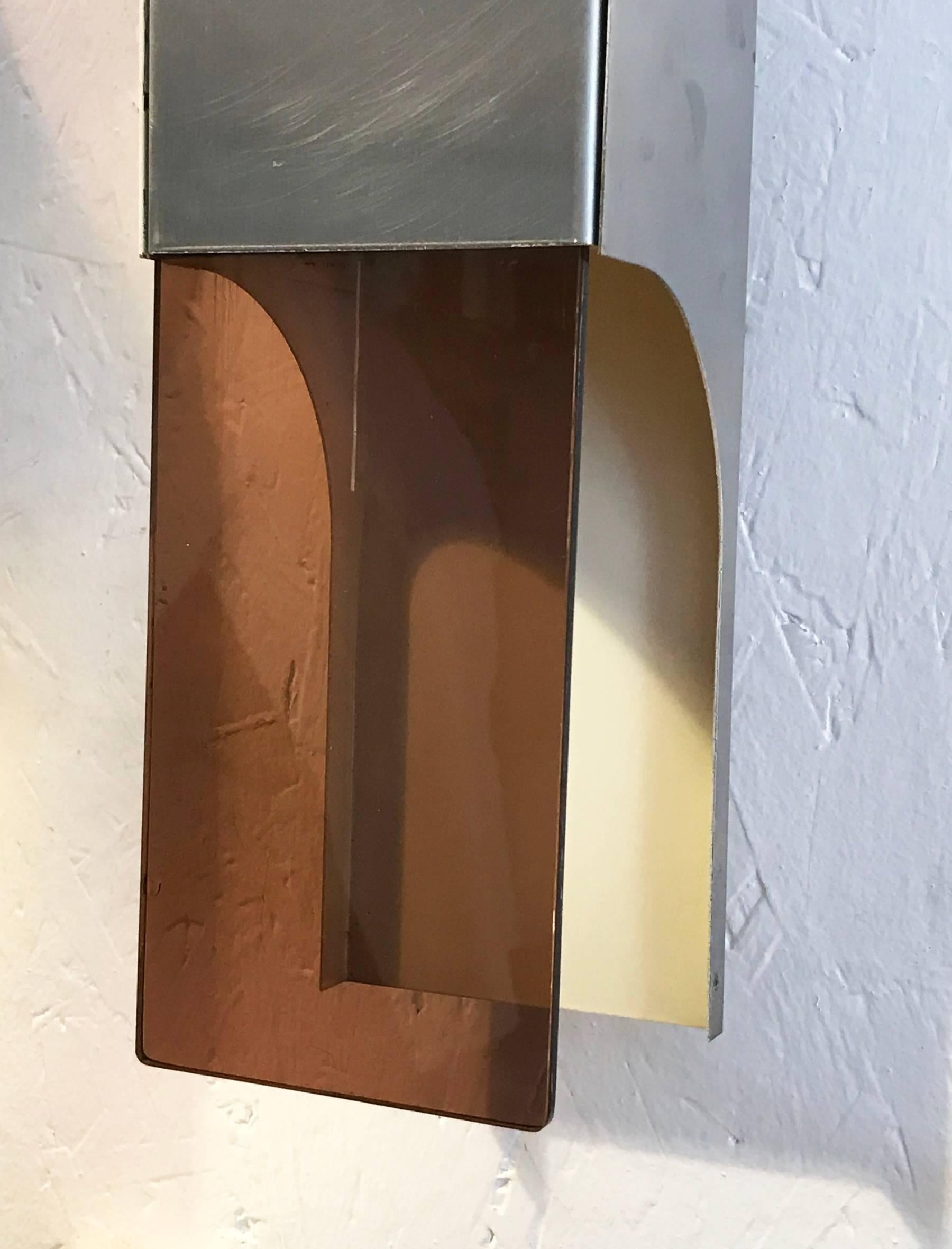 Smoked Methacrylate and Stainless Steel Sconces, 1970s, Set of Two 4