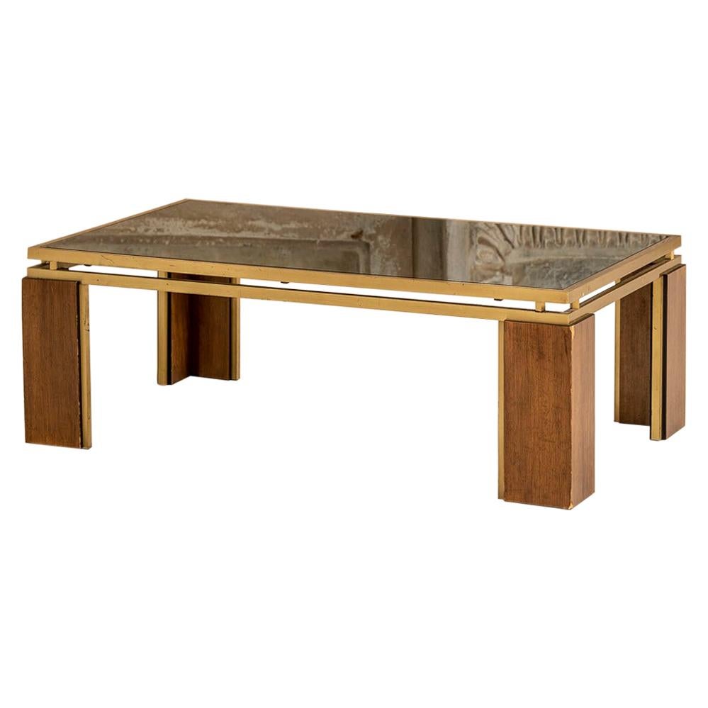 Smoked Mirror Coffee Table Attributed to Frigerio For Sale