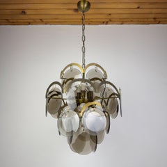 Smoked Murano chandelier by Gino Vistosi, Italy 1970s