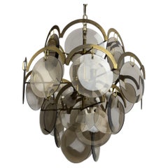 Smoked Murano chandelier by Gino Vistosi, Italy 1970s