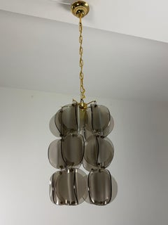 Smoked Murano glass Chandelier attributed to Vistosi, 1970s