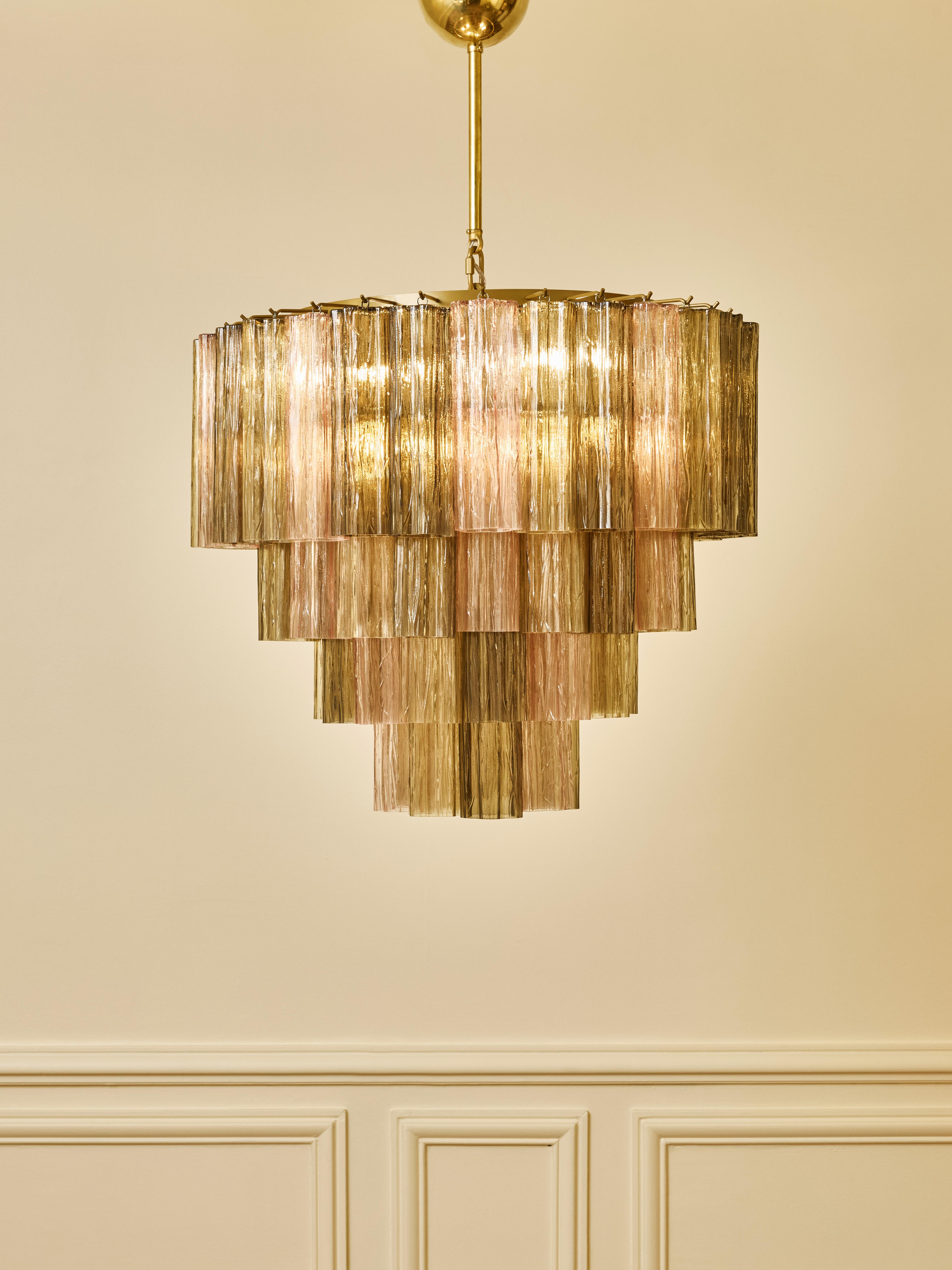 Mid-Century moderno Lampadario in vetro di Murano fumé di Studio A. Glustin in vendita