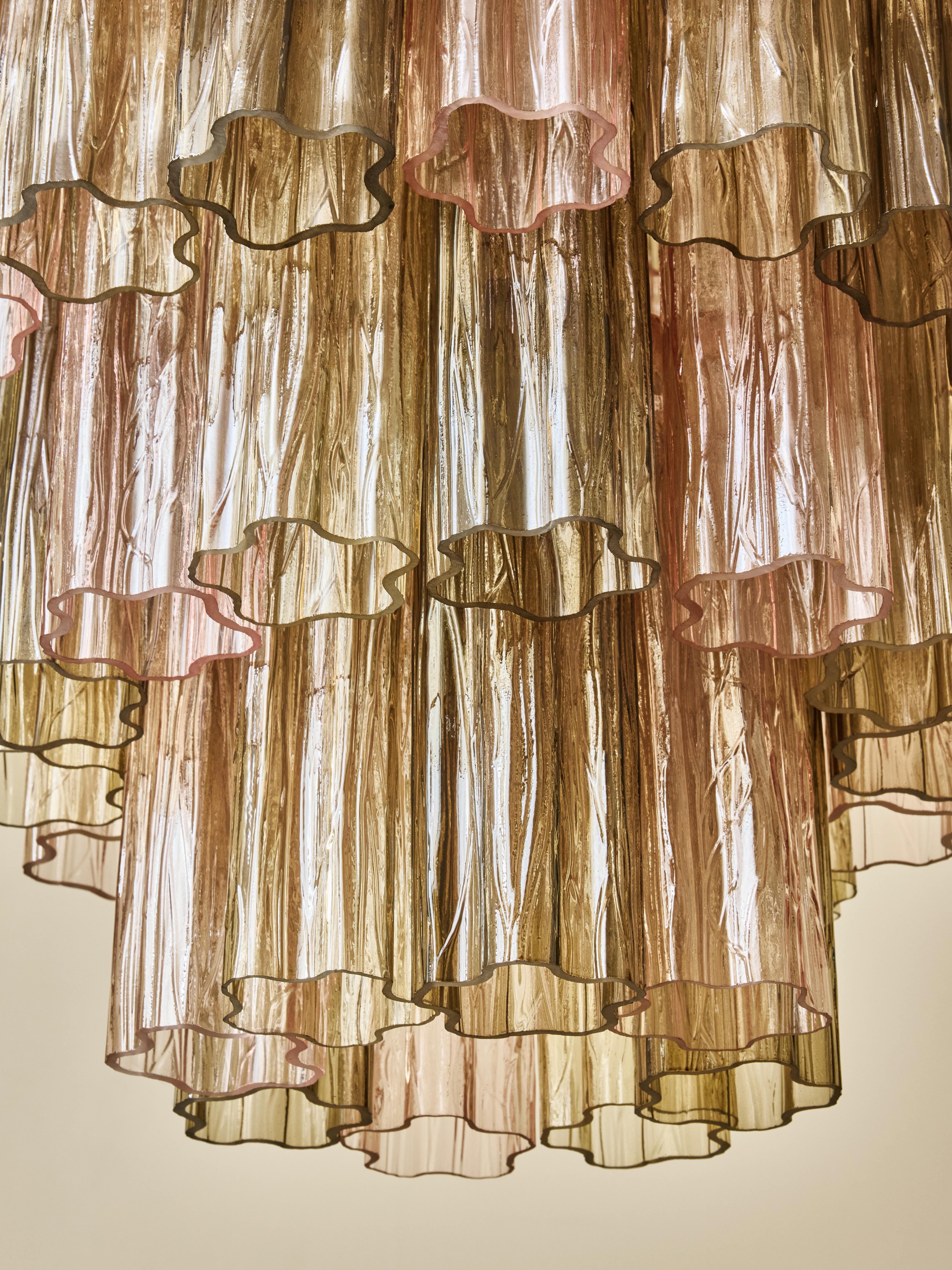 Italiano Lampadario in vetro di Murano fumé di Studio A. Glustin in vendita