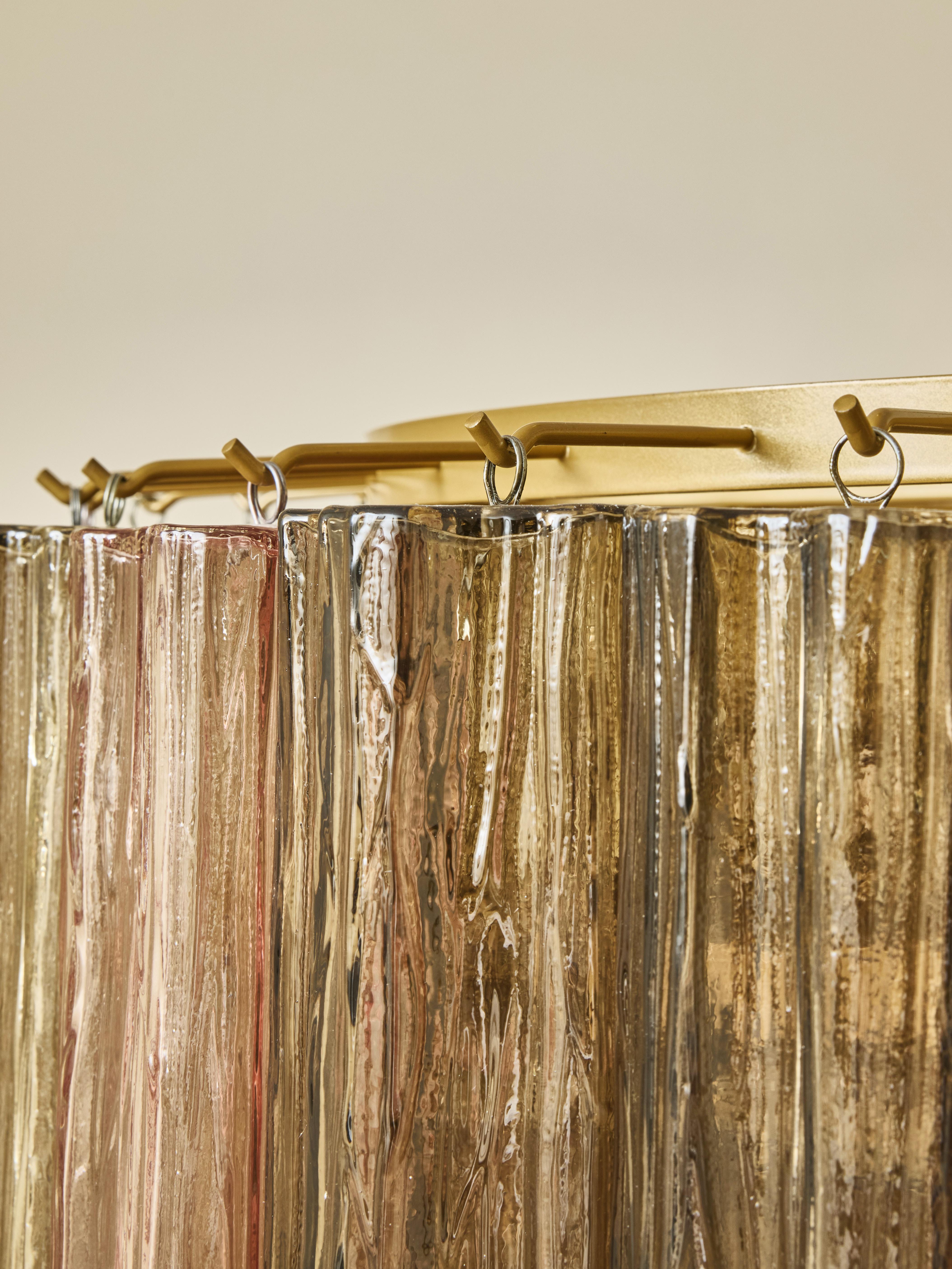 XXI secolo e contemporaneo Lampadario in vetro di Murano fumé di Studio A. Glustin in vendita