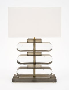 Smoked Murano Glass Geometric Lamps