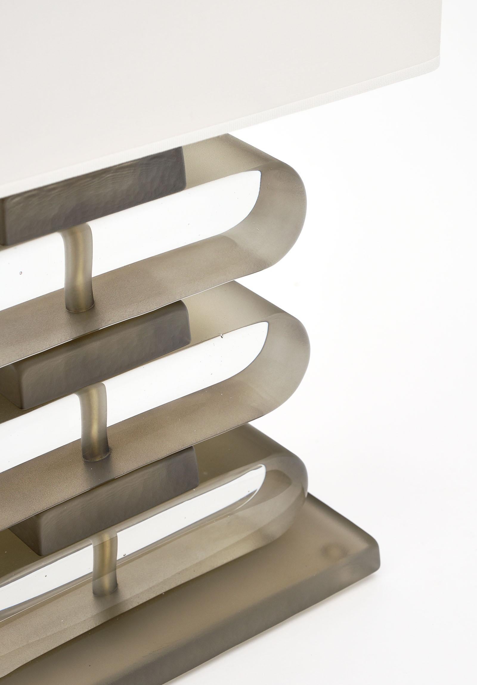 XXI secolo e contemporaneo Lampade geometriche in vetro di Murano fumè in vendita