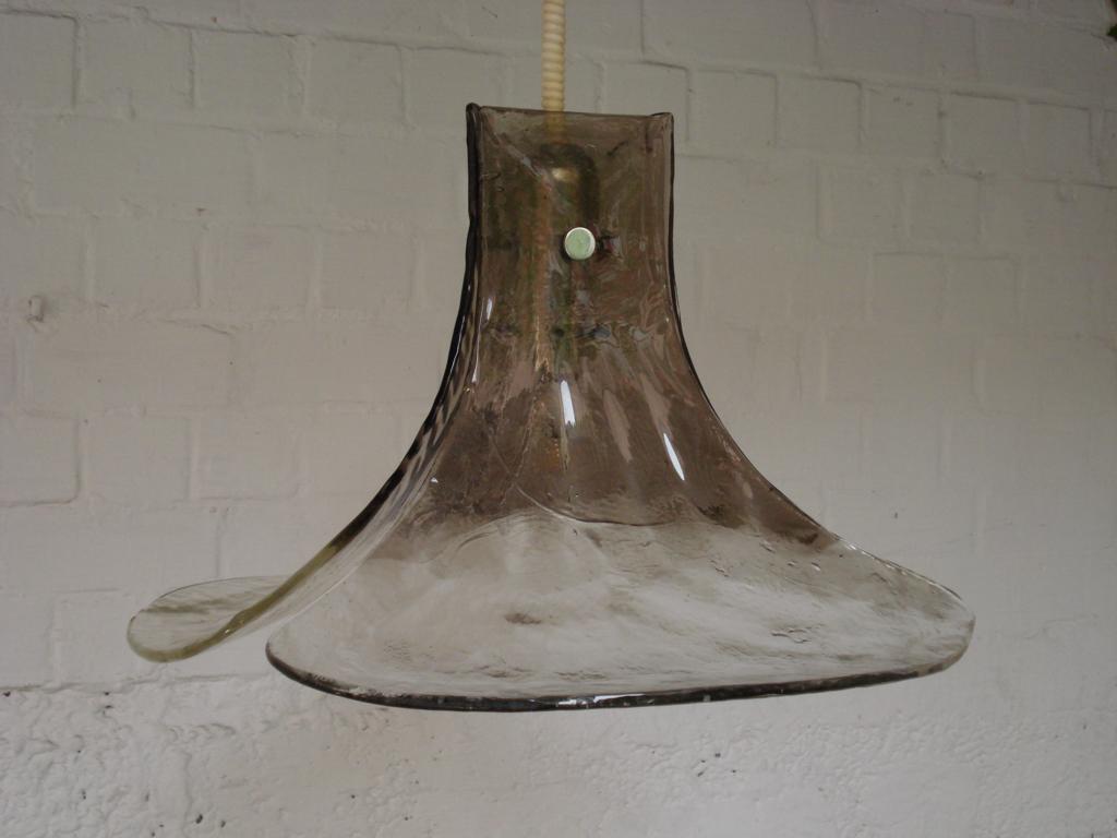 Mid-Century Modern Smoked Murano Glass Pendant Lamp by Kalmar Franken, 1970s For Sale