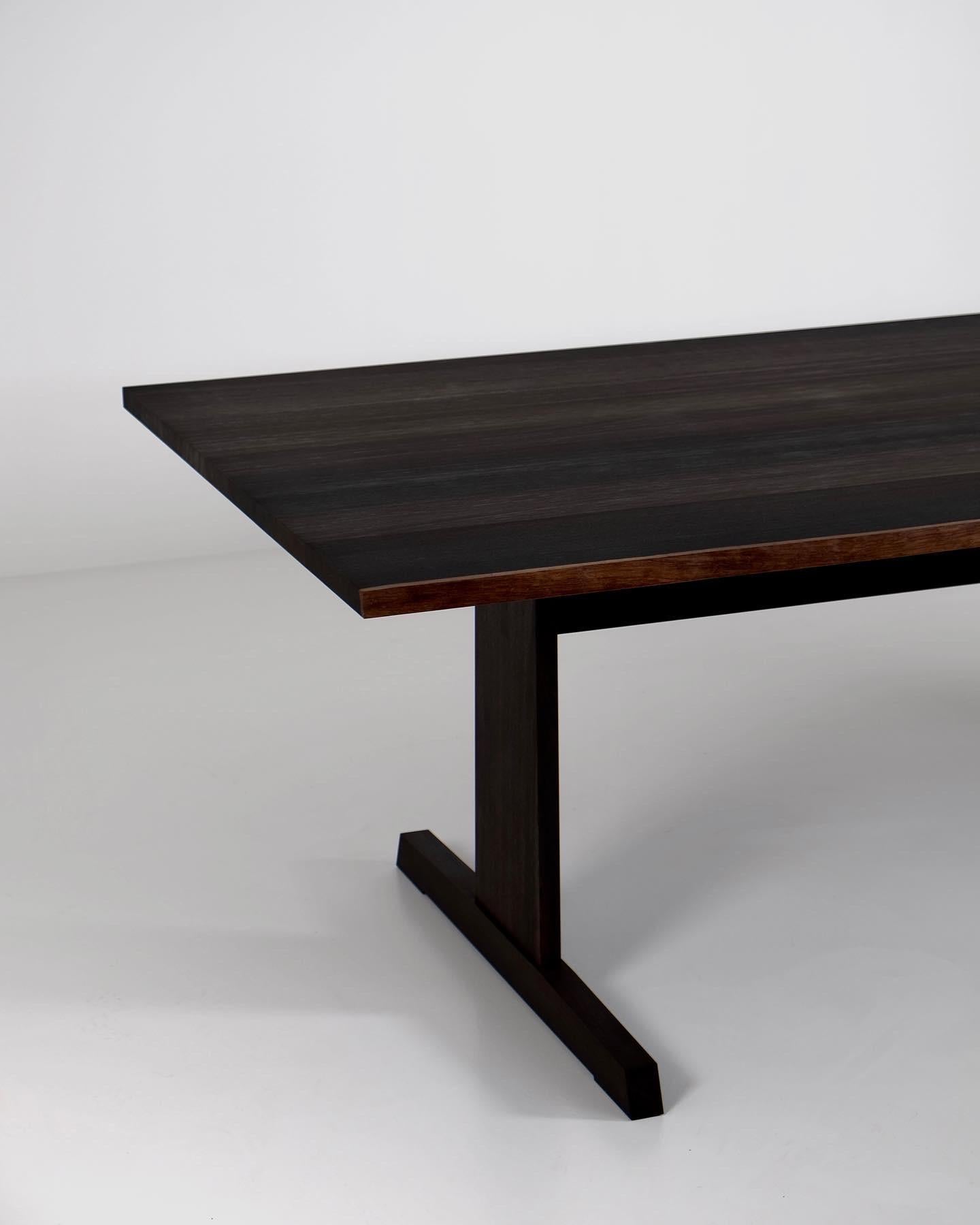 Swedish Smoked Oak Dining Table  For Sale
