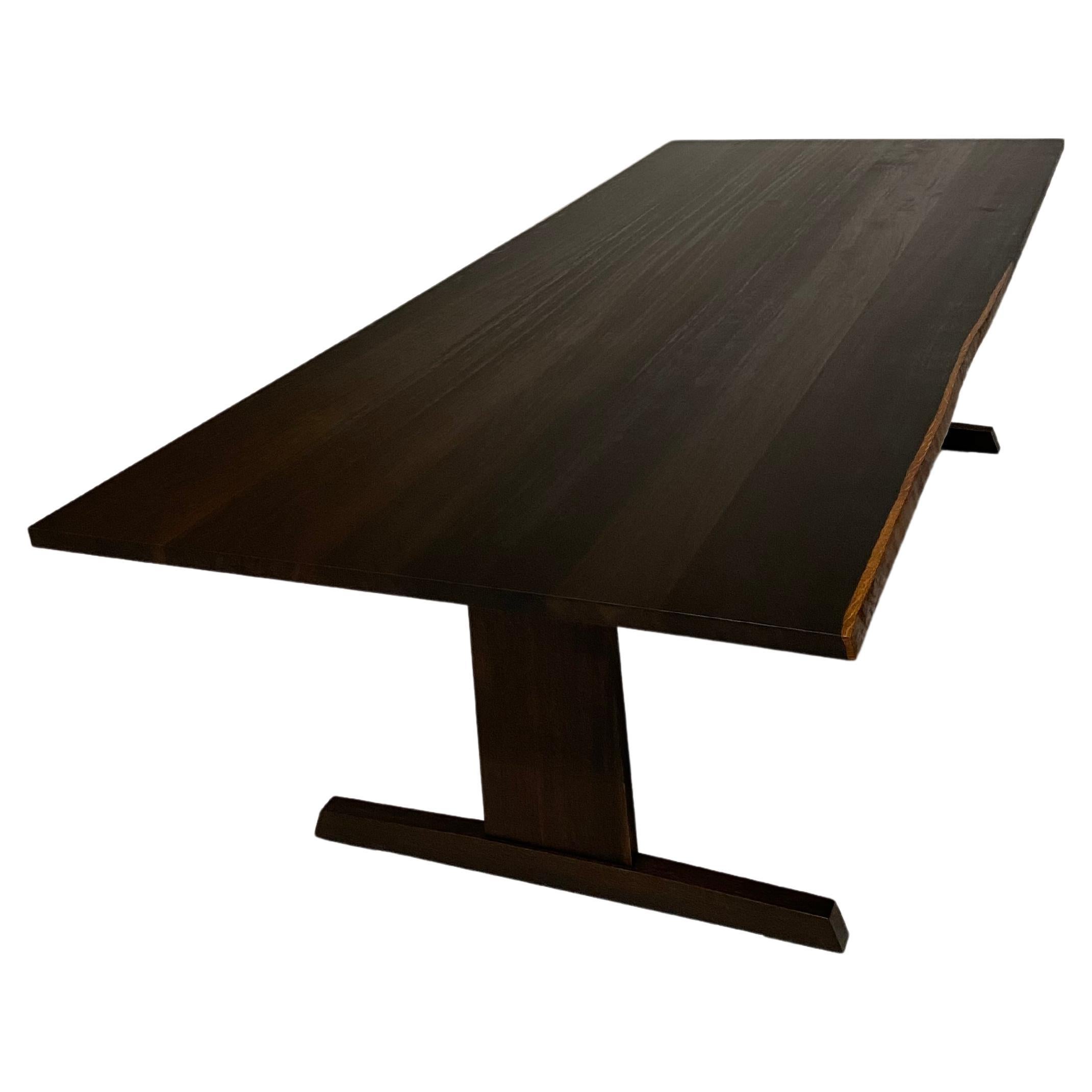 Smoked Oak Dining Table  For Sale