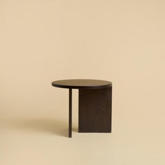 Dark Smoked Oak Side Table with Round Top by Lebanto