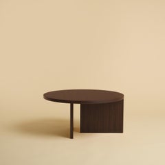 Dark Smoked Oak Coffee Table with Round Top by Lebanto