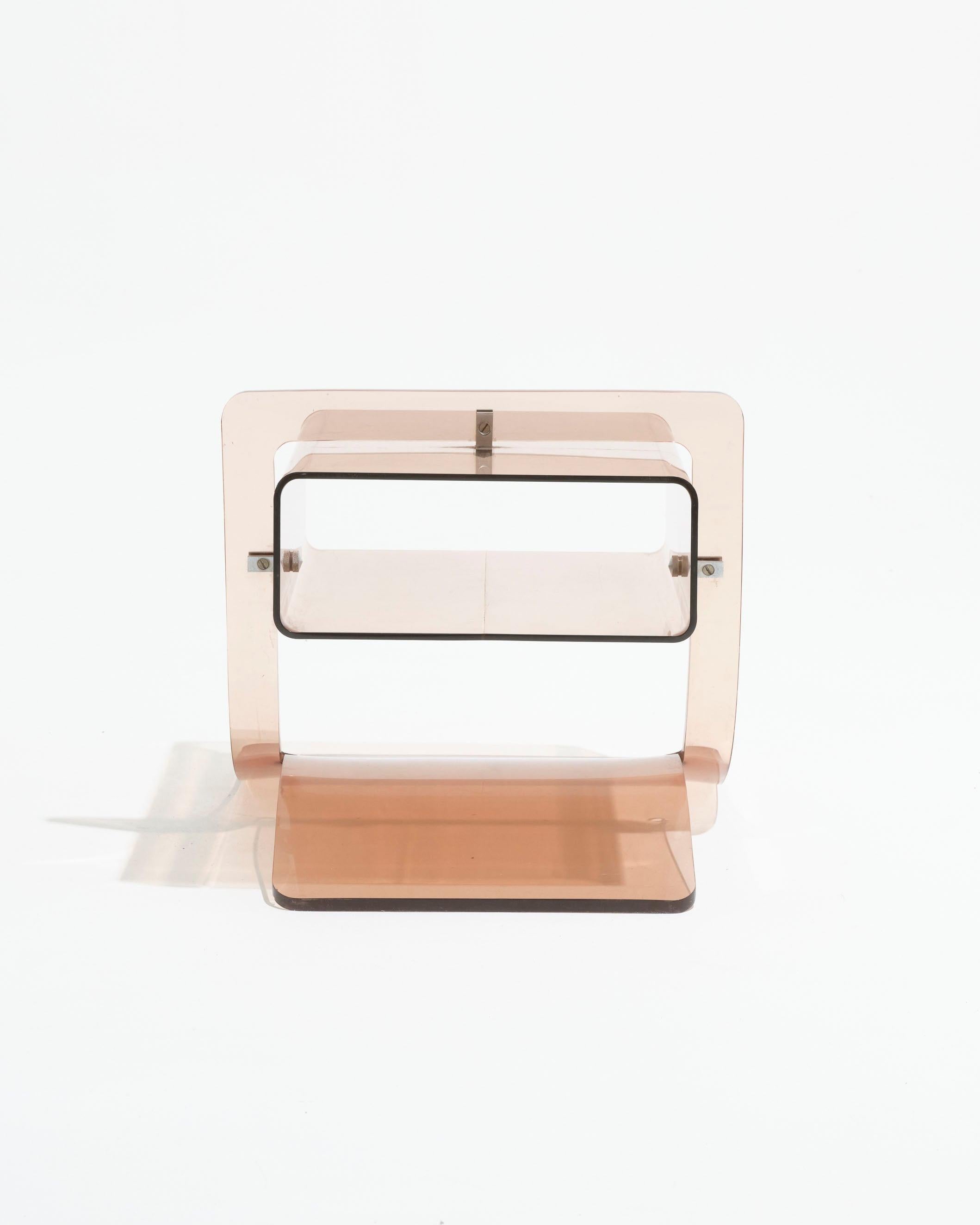Late 20th Century Smoked plexiglass bedside, Michel Dumas, 1970s For Sale